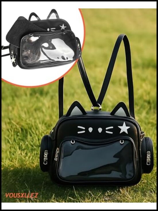 PU Leather Ita Bag Backpack Pin Display Crossbody Bag with Insert